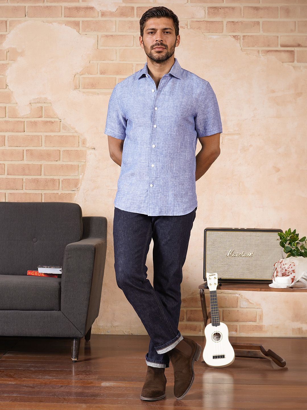 Monks of Method Men Relaxed Spread Collar Solid Linen Relaxed Fit Casual Shirt, Blue
Monks of Method Men Relaxed Spread Collar Solid Linen Relaxed Fit Casual Shirt, Blue