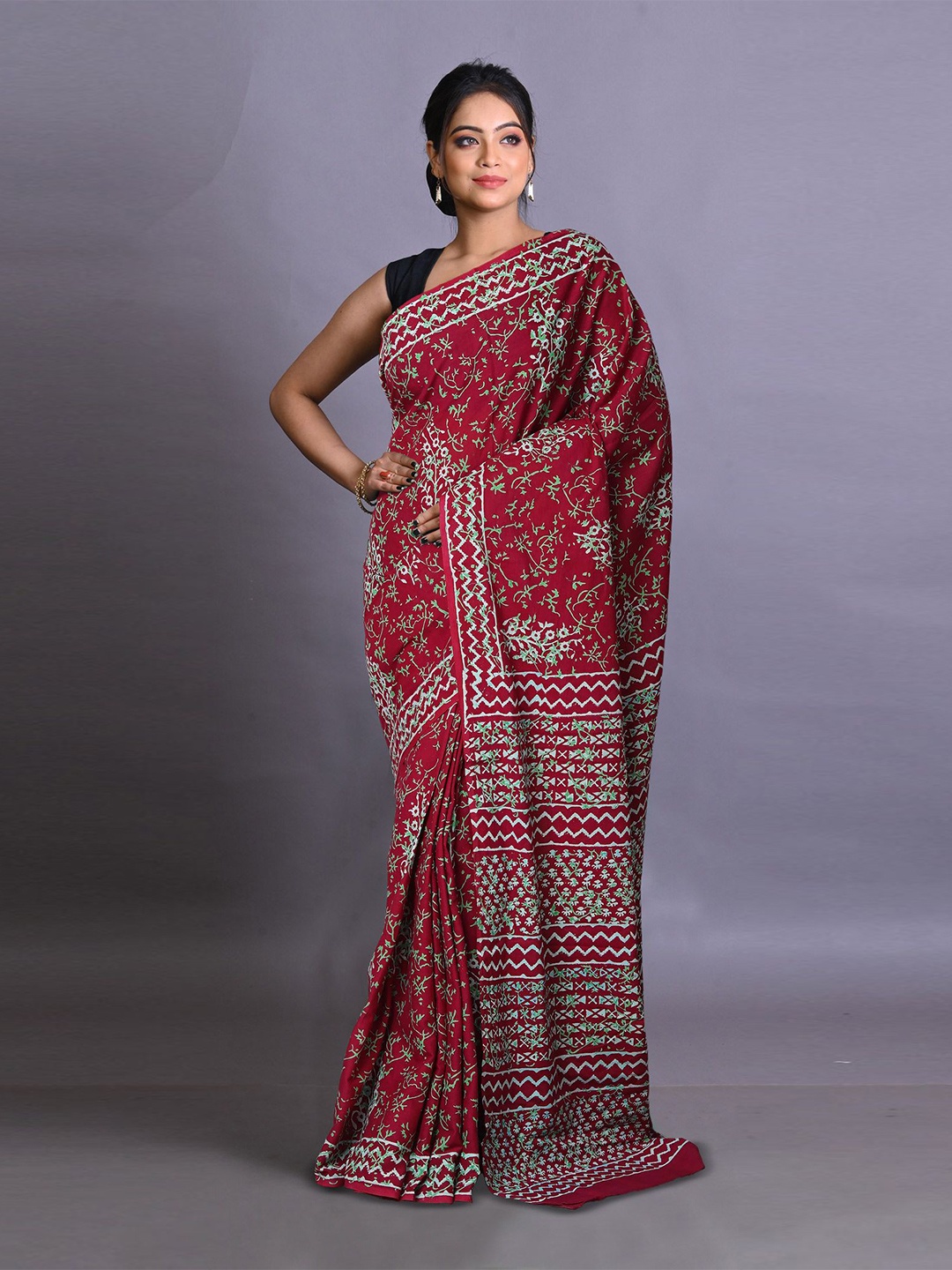 Unnati Silks Printed Ethnic Motifs Pure Cotton Handloom Block Print Saree, Purple
Unnati Silks Printed Ethnic Motifs Pure Cotton Handloom Block Print Saree, Purple