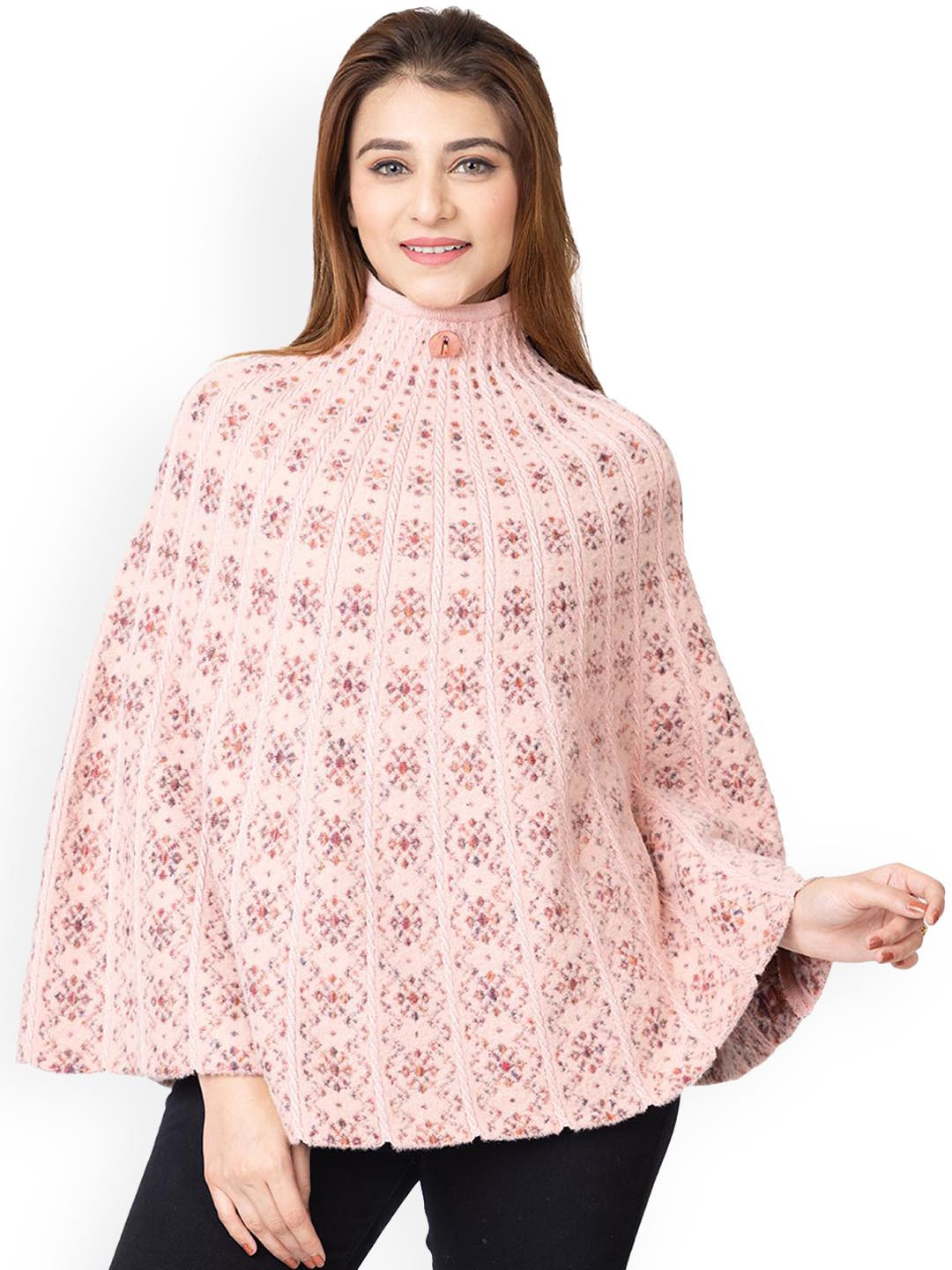 TWENTY ME Women Woollen Lightweight Poncho Jacket, Pink 
TWENTY ME Women Woollen Lightweight Poncho Jacket, Pink