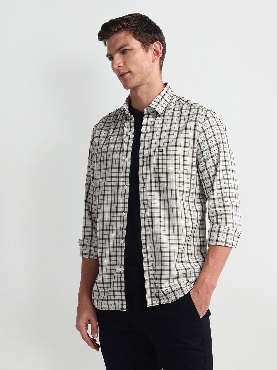 Arrow Sport Men Smart Spread Collar Tartan Checked Cotton Slim Fit Casual Shirt, White
Arrow Sport Men Smart Spread Collar Tartan Checked Cotton Slim Fit Casual Shirt, White