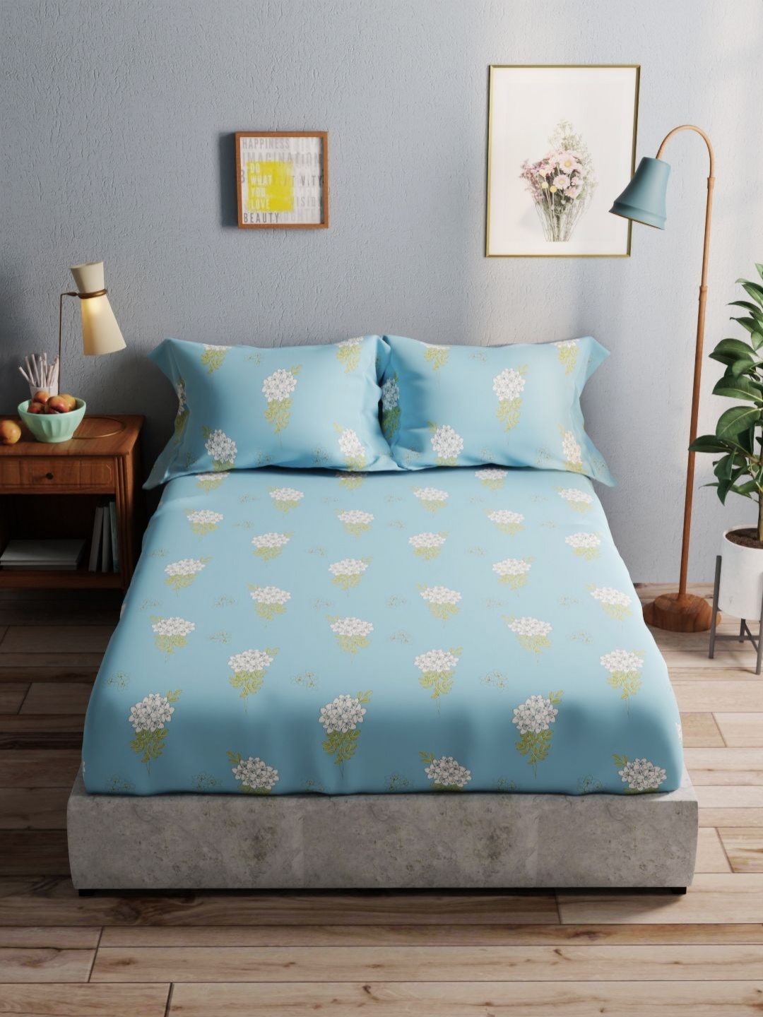 BIANCA Blue & White Floral 140 TC Pure Cotton Queen Double Bedsheet With 2 Pillow Covers
BIANCA Blue & White Floral 140 TC Pure Cotton Queen Double Bedsheet With 2 Pillow Covers