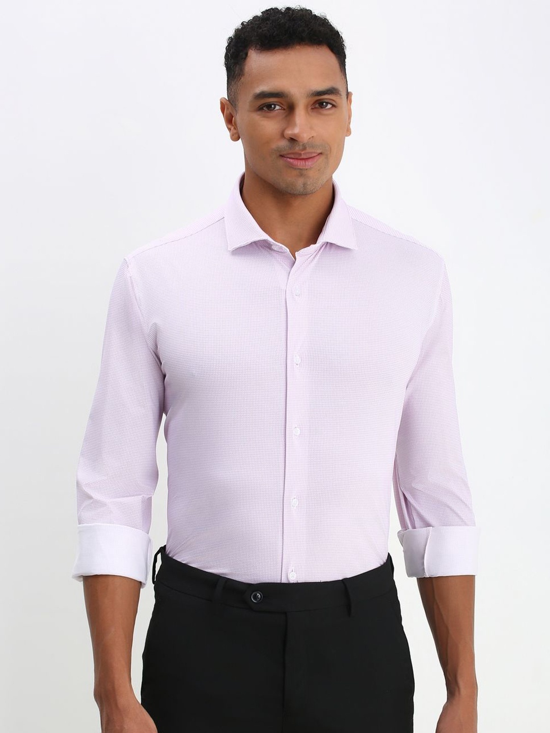 Allen Solly Sport Men Spread Collar Micro Checked Cotton Slim Fit Formal Shirt, Lavender
Allen Solly Sport Men Spread Collar Micro Checked Cotton Slim Fit Formal Shirt, Lavender