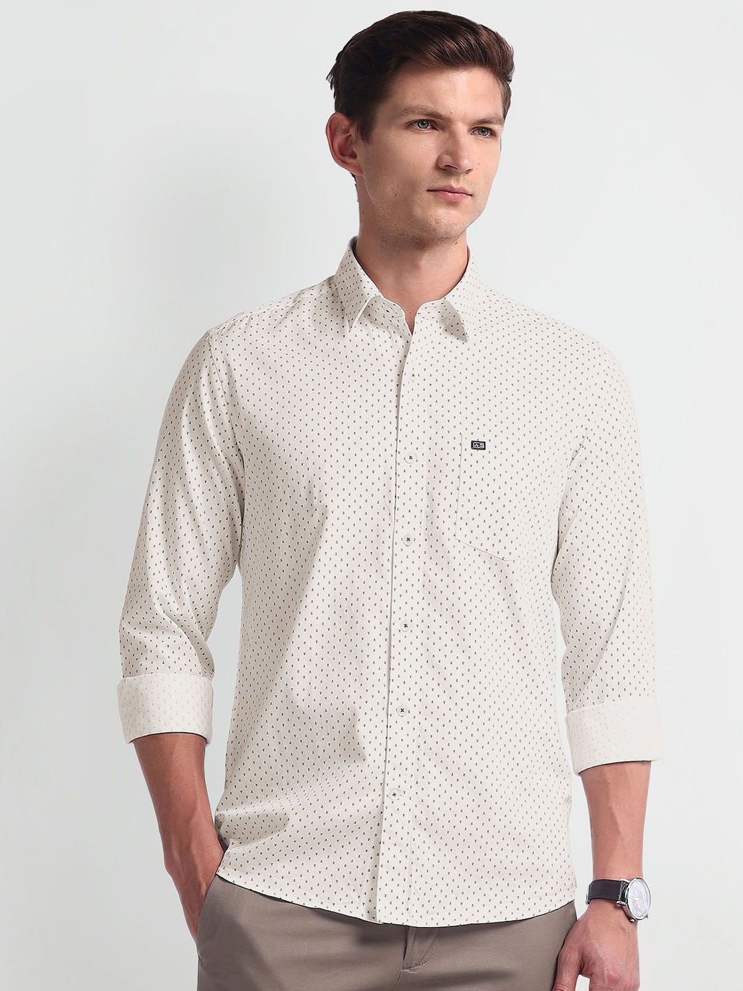 Arrow Sport Men Smart Spread Collar Micro Ditsy Printed Cotton Slim Fit Casual Shirt, White
Arrow Sport Men Smart Spread Collar Micro Ditsy Printed Cotton Slim Fit Casual Shirt, White