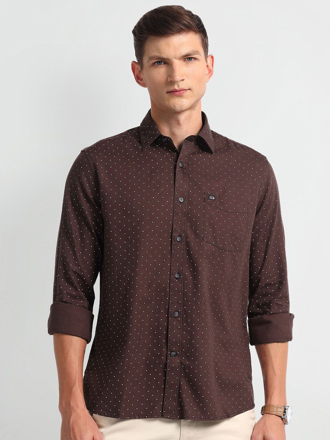 Arrow Men Modern Spread Collar Geometric Printed Cotton Slim Fit Casual Shirt, Brown
Arrow Men Modern Spread Collar Geometric Printed Cotton Slim Fit Casual Shirt, Brown
