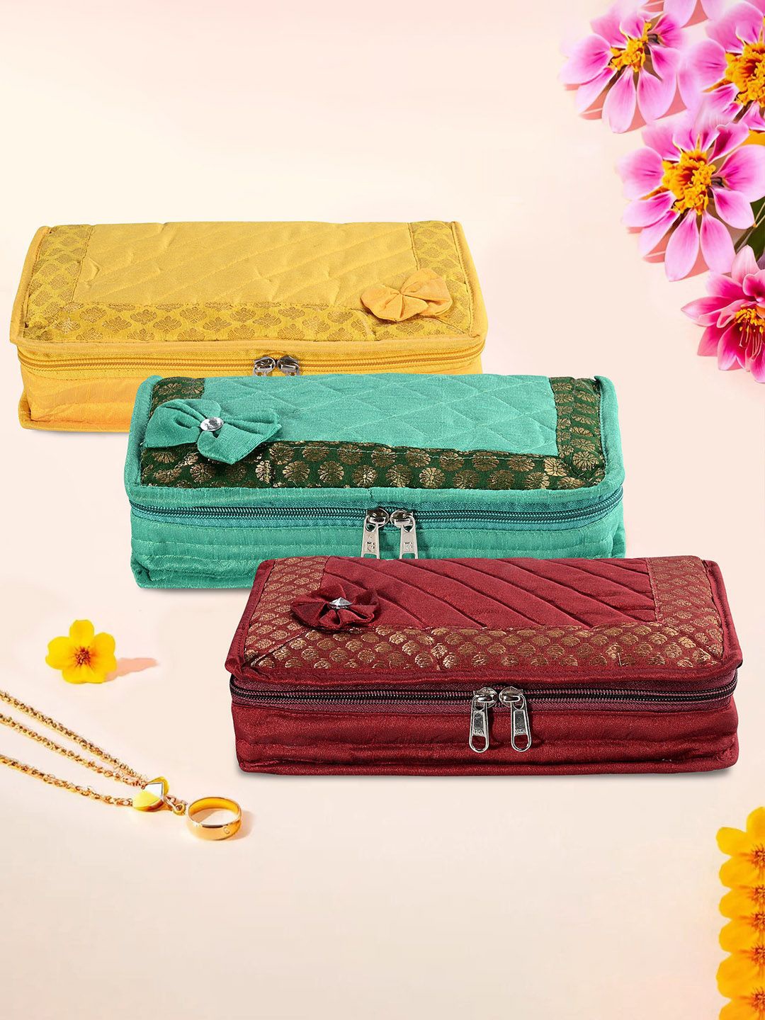 Kuber Industries Yellow & Green 3 Pieces Self Design Jewellery Organisers
Kuber Industries Yellow & Green 3 Pieces Self Design Jewellery Organisers