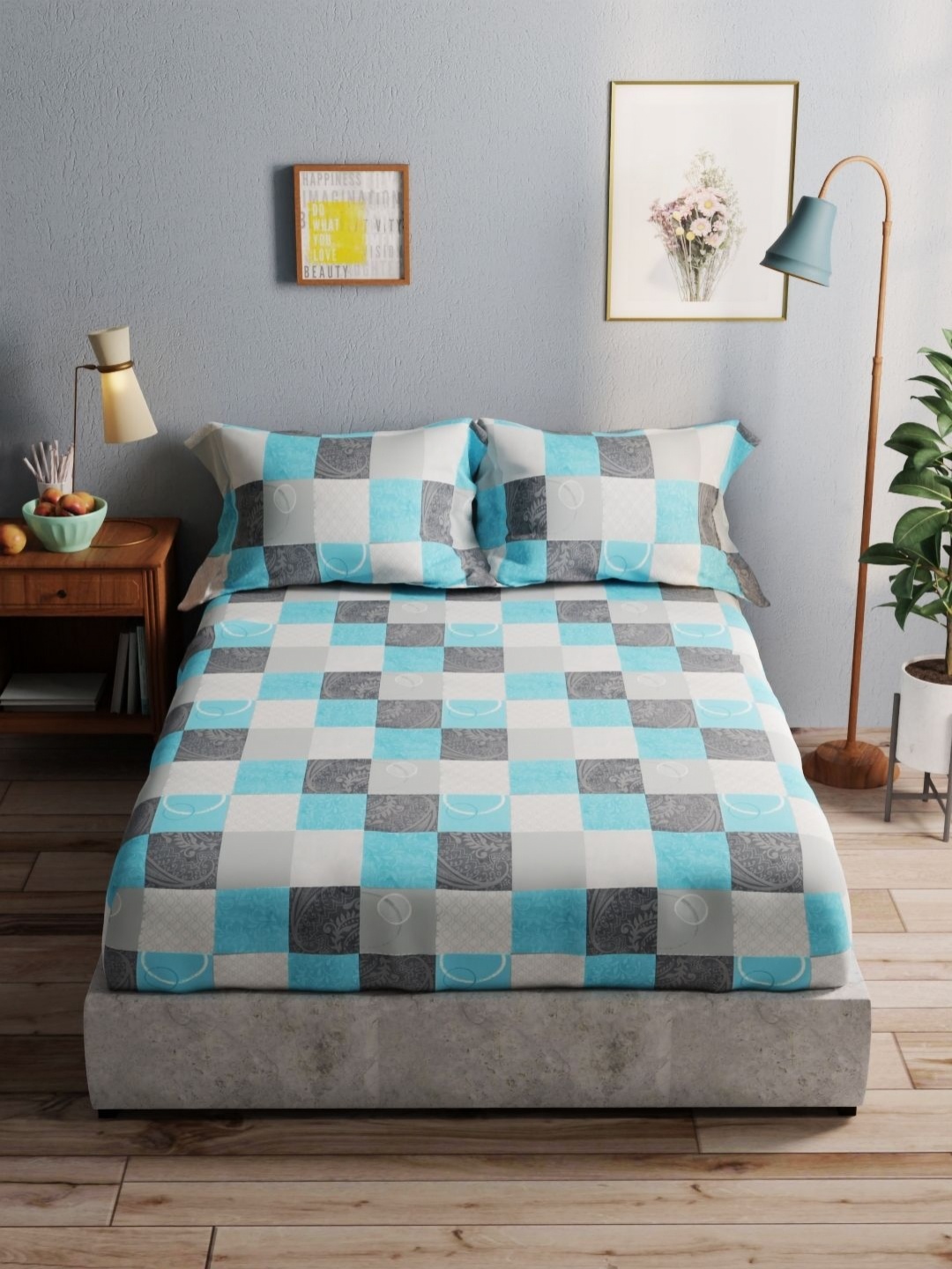 BIANCA Amolina Blue & White Geometric 140 TC Cotton Queen Bedsheet with 2 Pillow Covers
BIANCA Amolina Blue & White Geometric 140 TC Cotton Queen Bedsheet with 2 Pillow Covers