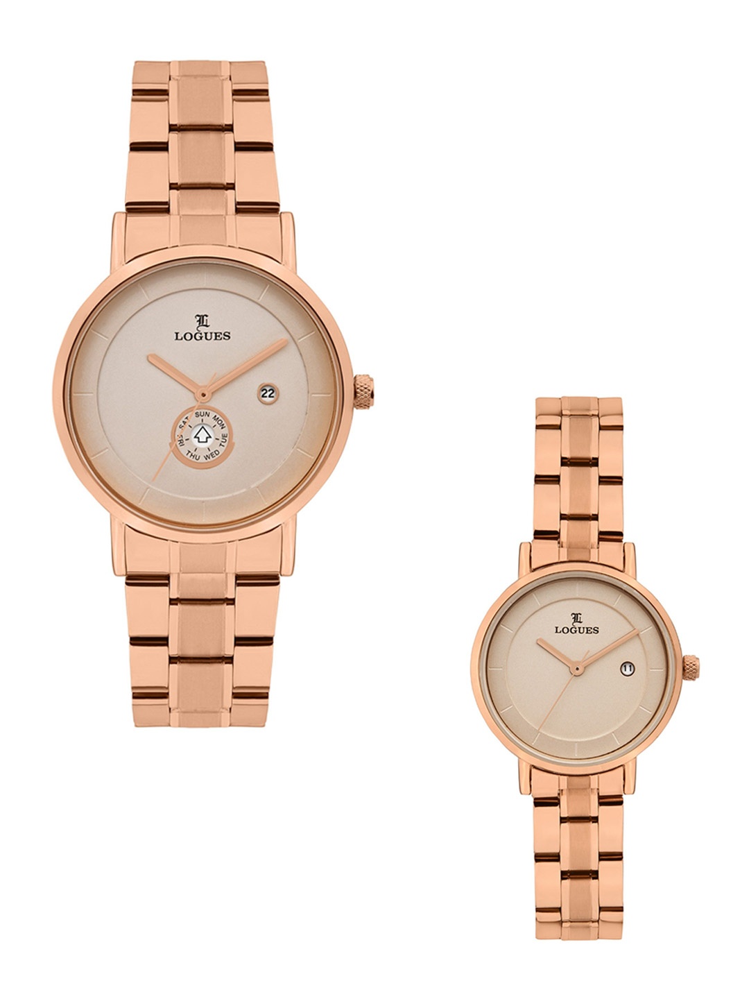 L LOGUES Unisex Brass Dial & Bracelet Style Straps Analogue Watch P 3528 WMD-06, Rose gold
L LOGUES Unisex Brass Dial & Bracelet Style Straps Analogue Watch P 3528 WMD-06, Rose gold