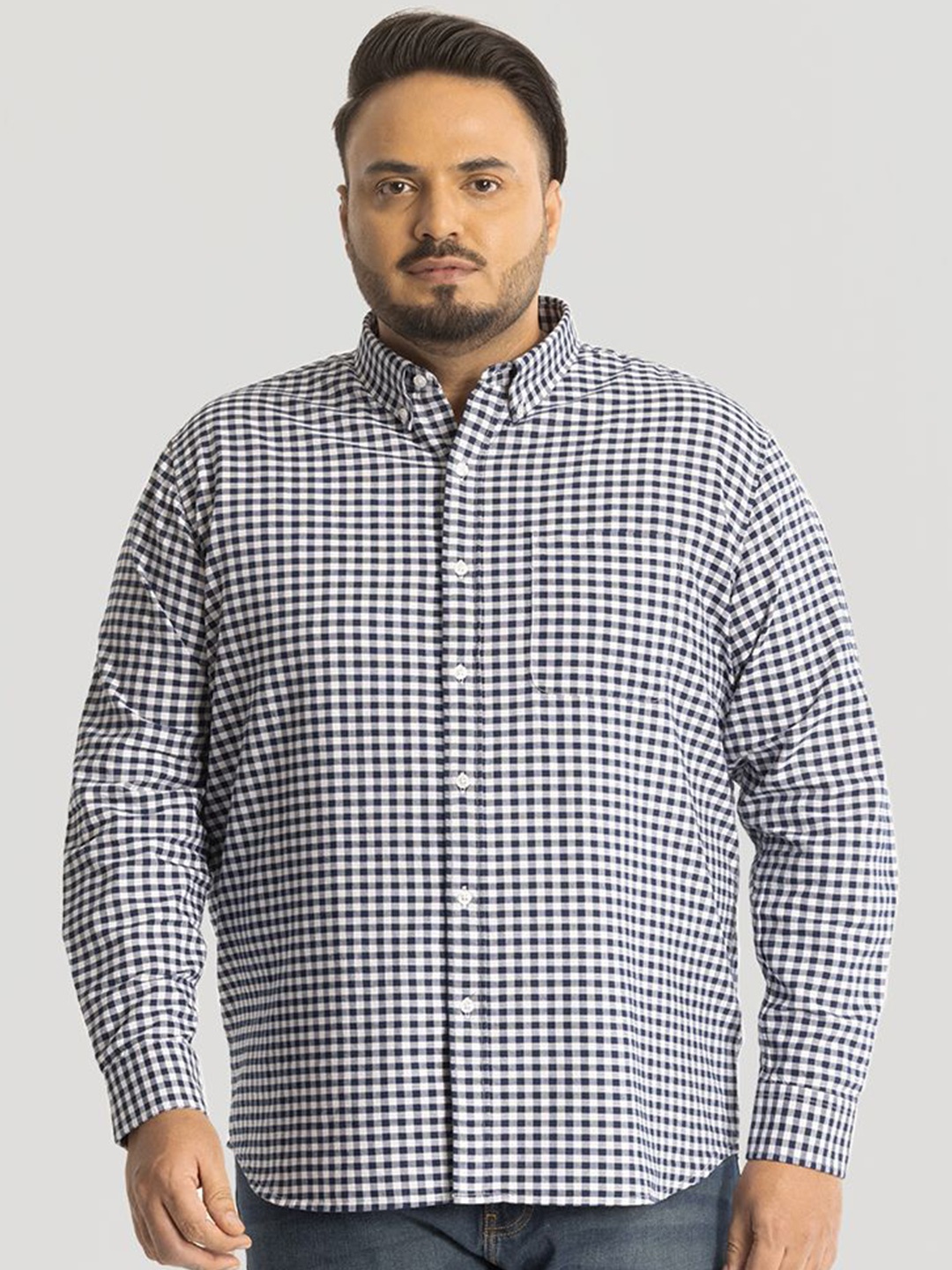 Snitch Men Plus Size Classic Button-Down Collar Micro Checked Cotton Casual Shirt, White
Snitch Men Plus Size Classic Button-Down Collar Micro Checked Cotton Casual Shirt, White