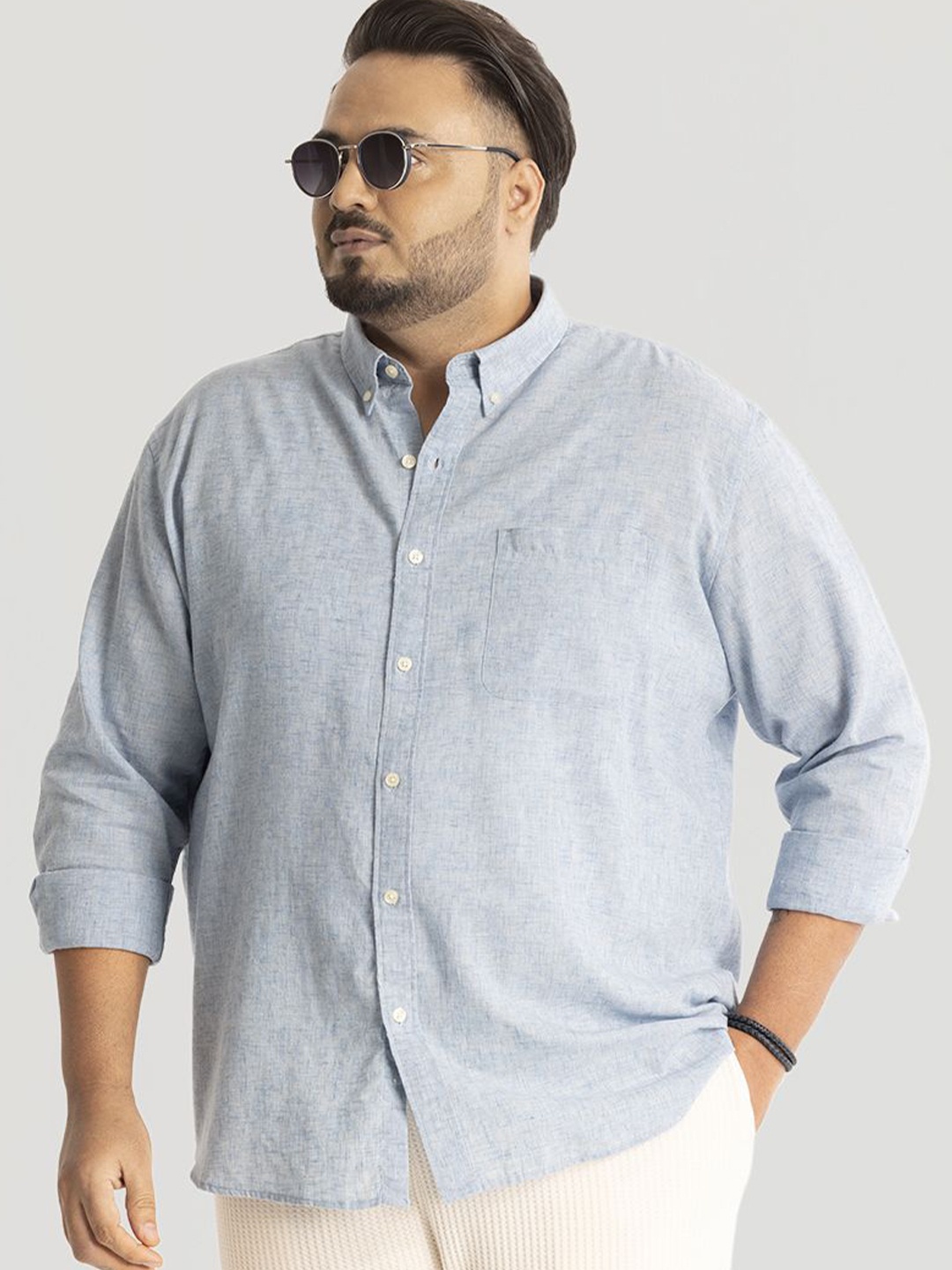 Snitch Men Plus Size Classic Button-Down Collar Textured Solid Linen Casual Shirt, Blue
Snitch Men Plus Size Classic Button-Down Collar Textured Solid Linen Casual Shirt, Blue