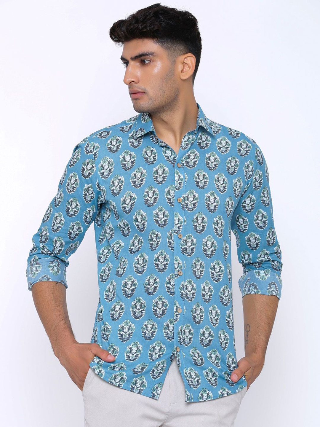 Tistabene Men Standard Spread Collar Conversational Printed Cotton Casual Shirt, Blue
Tistabene Men Standard Spread Collar Conversational Printed Cotton Casual Shirt, Blue