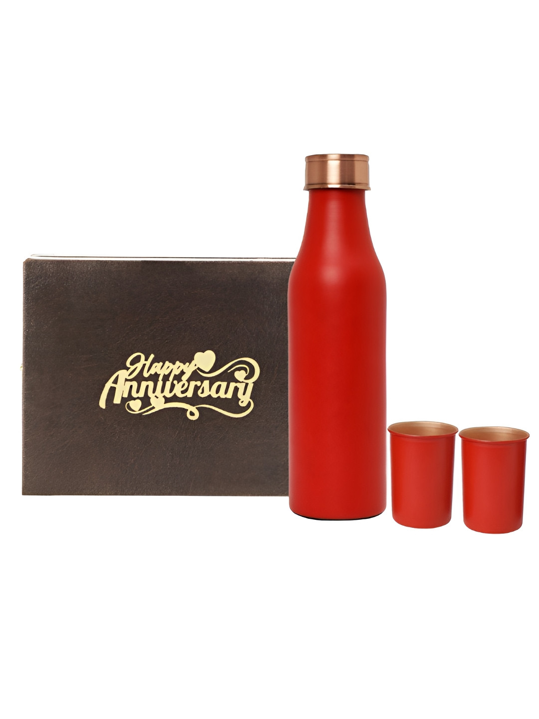 INTERNATIONAL GIFT Red 3 Pieces Copper Water Bottle 1 L & Glass With Happy Diwali Tag
INTERNATIONAL GIFT Red 3 Pieces Copper Water Bottle 1 L & Glass With Happy Diwali Tag