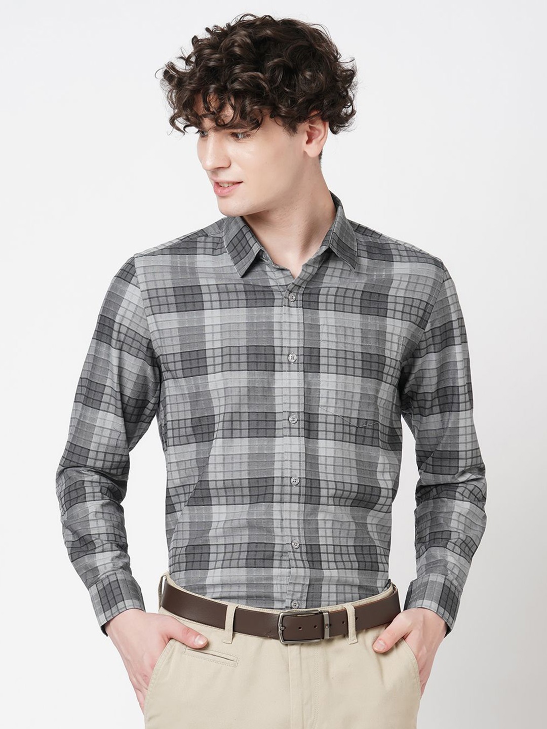 Bombay High Men Comfort Spread Collar Tartan Checked Cotton Semiformal Shirt, Grey
Bombay High Men Comfort Spread Collar Tartan Checked Cotton Semiformal Shirt, Grey