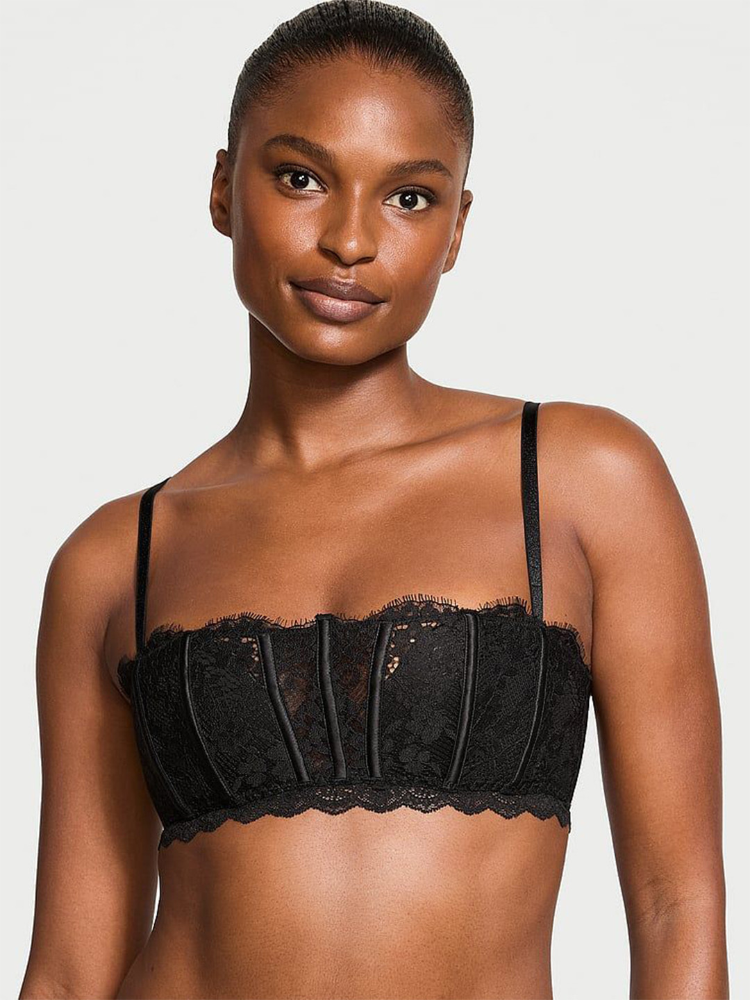 Victoria's Secret Floral Bandeau Bra Medium Coverage Lightly Padded, Black
Victoria's Secret Floral Bandeau Bra Medium Coverage Lightly Padded, Black