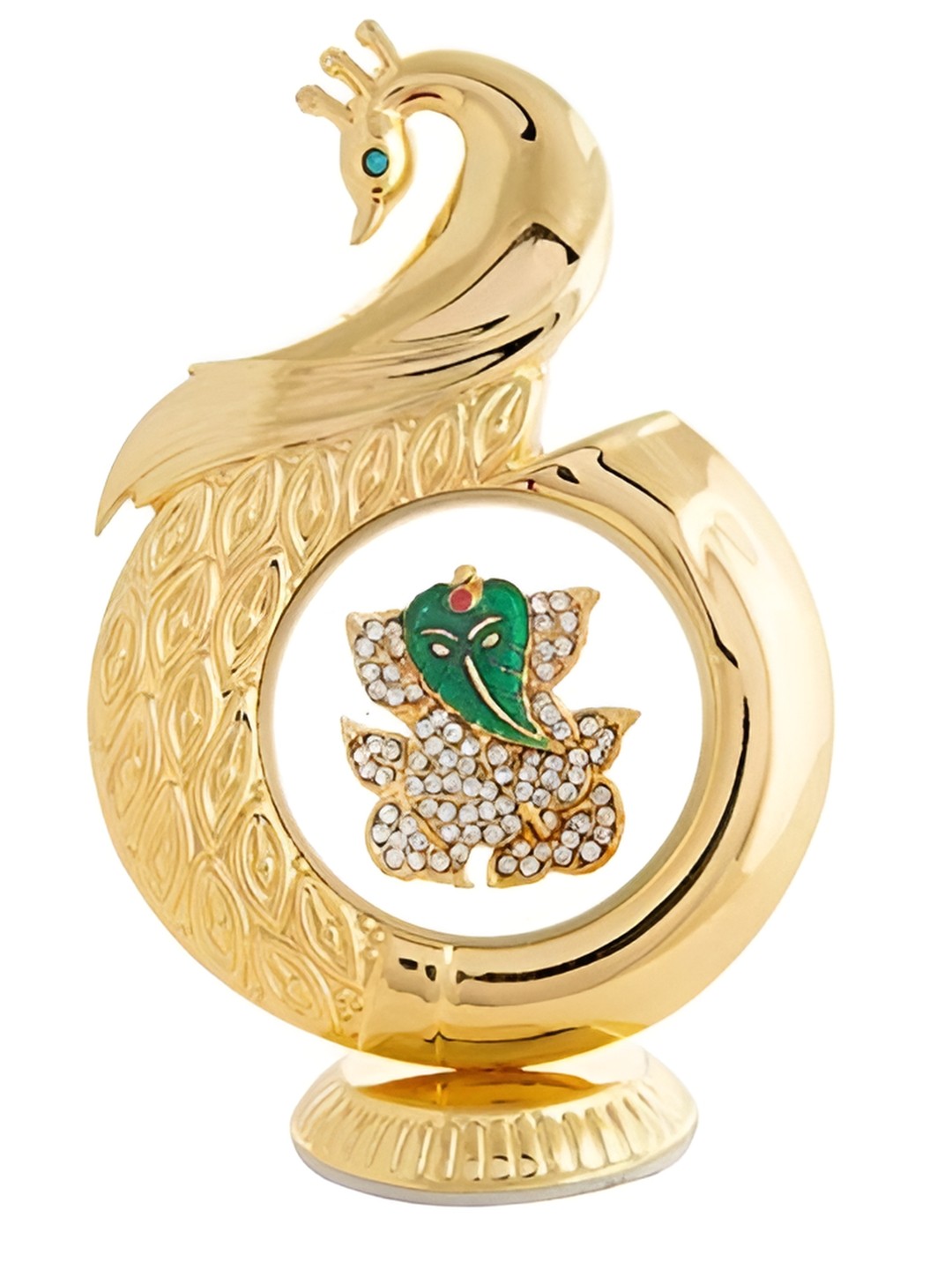 INTERNATIONAL GIFT Peacock Shaped Ganesh Idol Religious Car Dashboard Showpiece, Gold
INTERNATIONAL GIFT Peacock Shaped Ganesh Idol Religious Car Dashboard Showpiece, Gold
