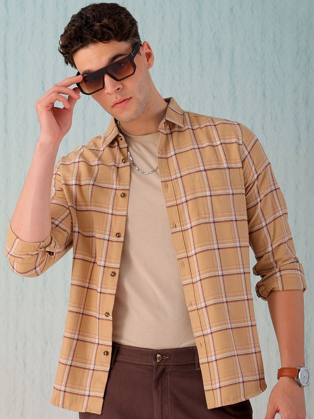 Hardsoda by The Indian Garage Co Men Spread Collar Tartan Checked Casual Shirt, Beige
Hardsoda by The Indian Garage Co Men Spread Collar Tartan Checked Casual Shirt, Beige