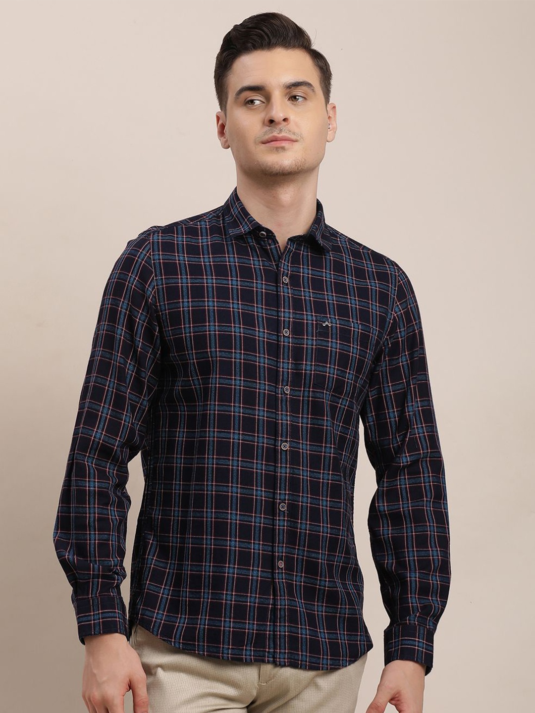 Turtle Men Relaxed Spread Collar Tartan Checked Cotton Slim Fit Casual Shirt, Navy blue
Turtle Men Relaxed Spread Collar Tartan Checked Cotton Slim Fit Casual Shirt, Navy blue