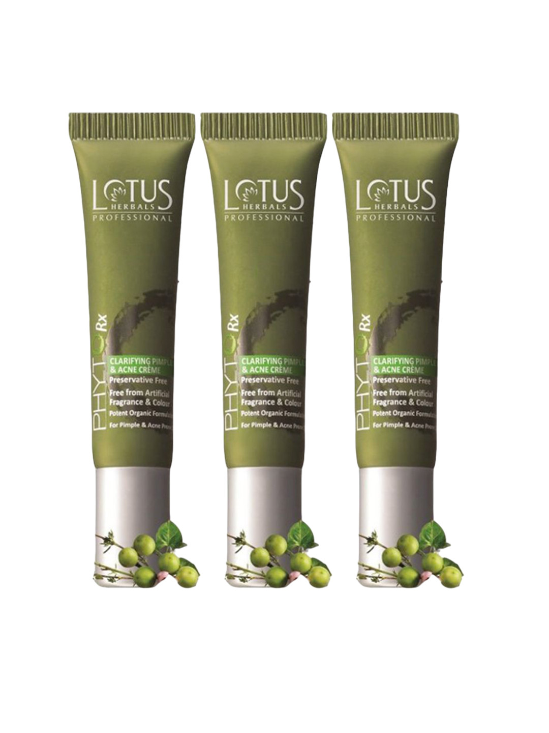 Lotus Professional Set Of 3 PhytoRx Clarifying Pimples & Acne Creme - 15g Each, Green
Lotus Professional Set Of 3 PhytoRx Clarifying Pimples & Acne Creme - 15g Each, Green