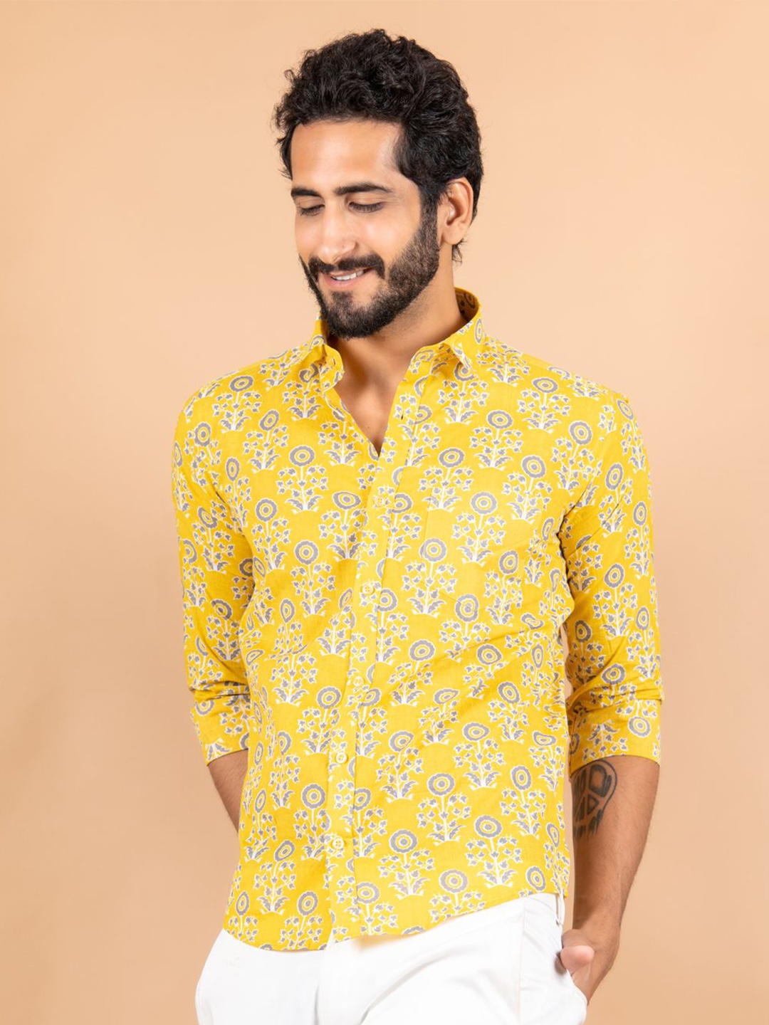 Tistabene Men Standard Spread Collar Conversational Printed Cotton Casual Shirt, Yellow
Tistabene Men Standard Spread Collar Conversational Printed Cotton Casual Shirt, Yellow