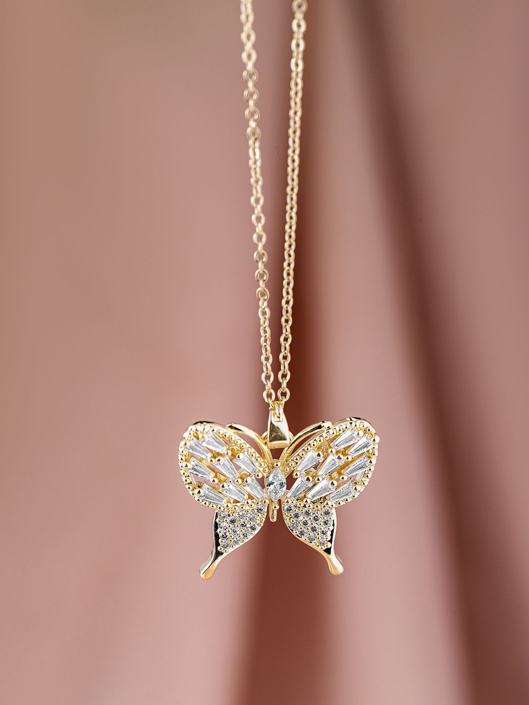 Rubans 18K GoldPlated Stainless Steel TarnishFree Waterproof CZ Demi-Fine Necklace, Gold
Rubans 18K GoldPlated Stainless Steel TarnishFree Waterproof CZ Demi-Fine Necklace, Gold