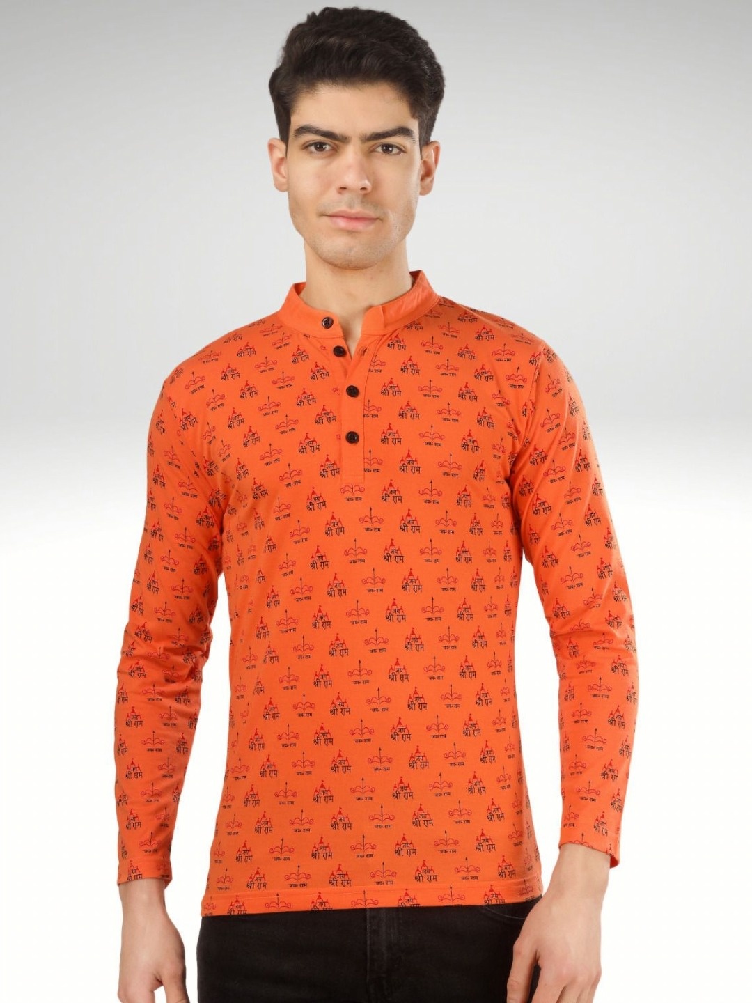 BLUEFICUS Men Dri-FIT Conversational Printed Mandarin Collar Cotton T-Shirt, Orange
BLUEFICUS Men Dri-FIT Conversational Printed Mandarin Collar Cotton T-Shirt, Orange