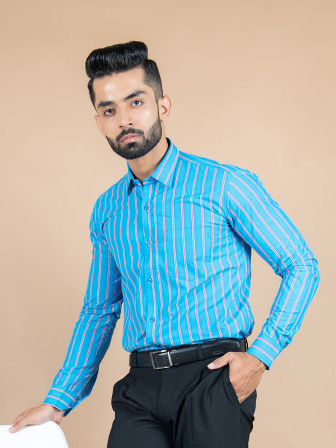 Tistabene Men Standard Spread Collar Striped Cotton Formal Shirt, Blue
Tistabene Men Standard Spread Collar Striped Cotton Formal Shirt, Blue