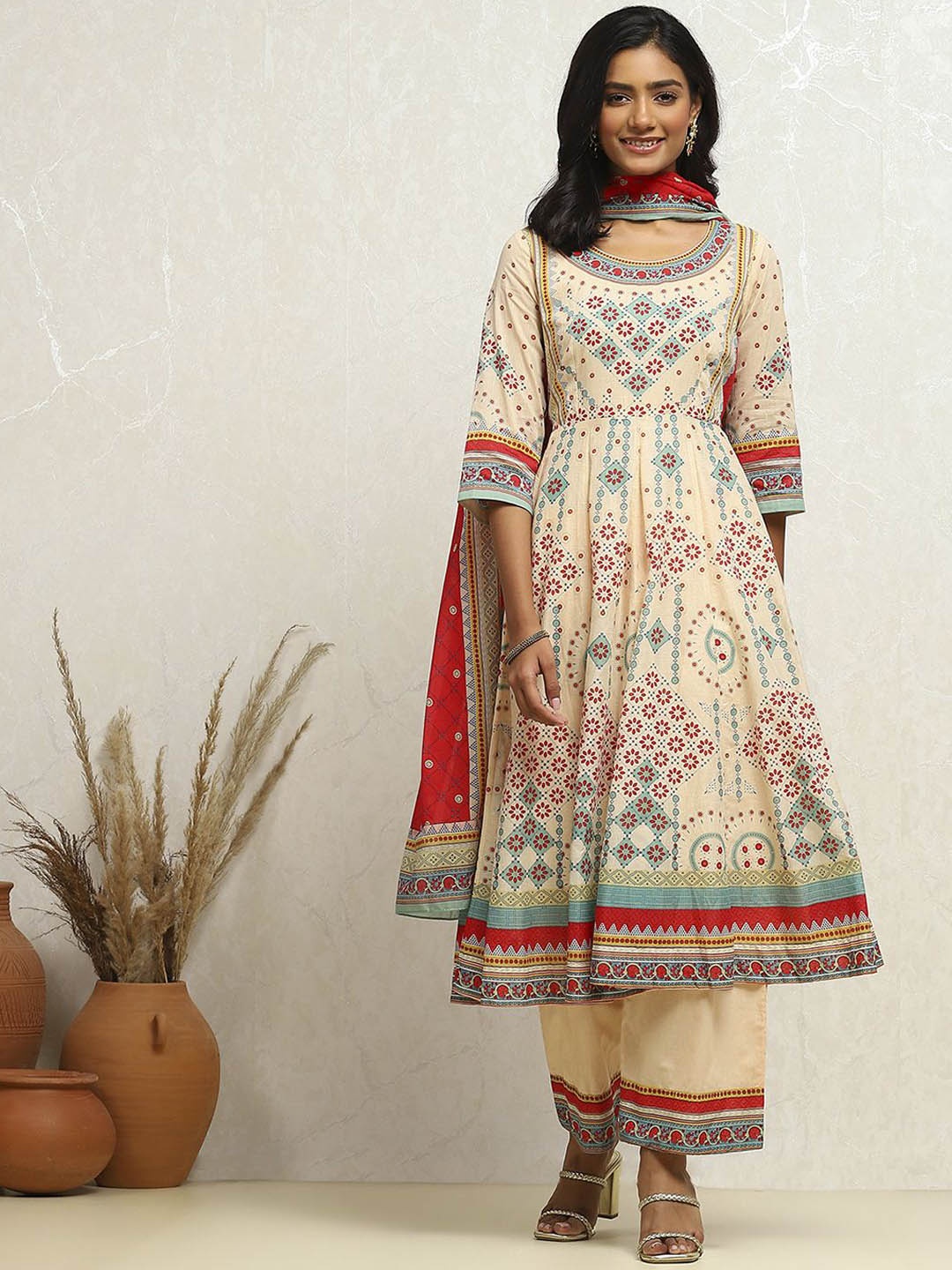 Biba Ethnic Motifs Printed Pure Cotton Anarkali Kurta With Palazzo & Dupatta, Yellow
Biba Ethnic Motifs Printed Pure Cotton Anarkali Kurta With Palazzo & Dupatta, Yellow