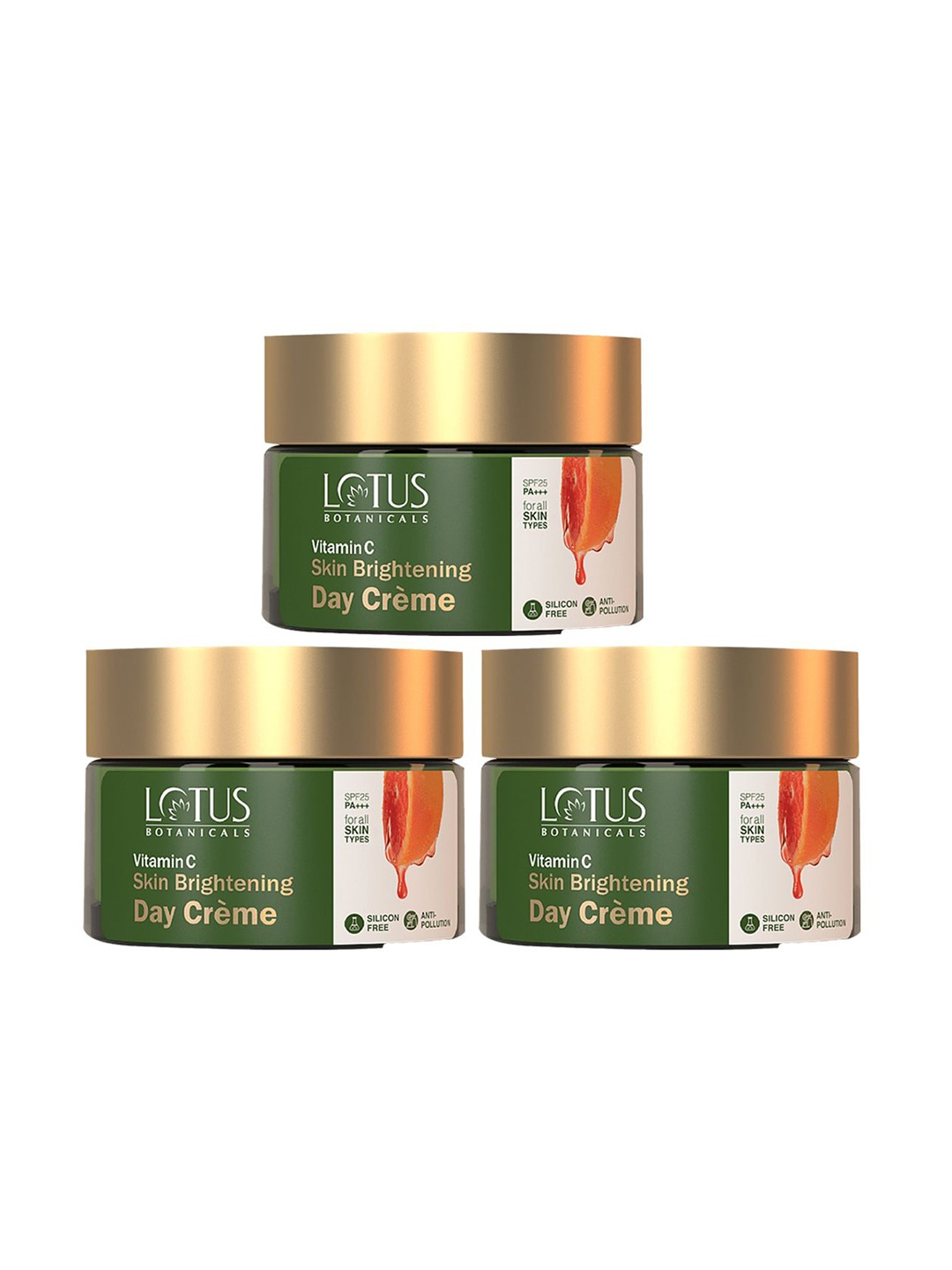 Lotus Botanicals Set Of 3 Vitamin C Skin Brightening Day Cream With SPF 25-50g, Green
Lotus Botanicals Set Of 3 Vitamin C Skin Brightening Day Cream With SPF 25-50g, Green