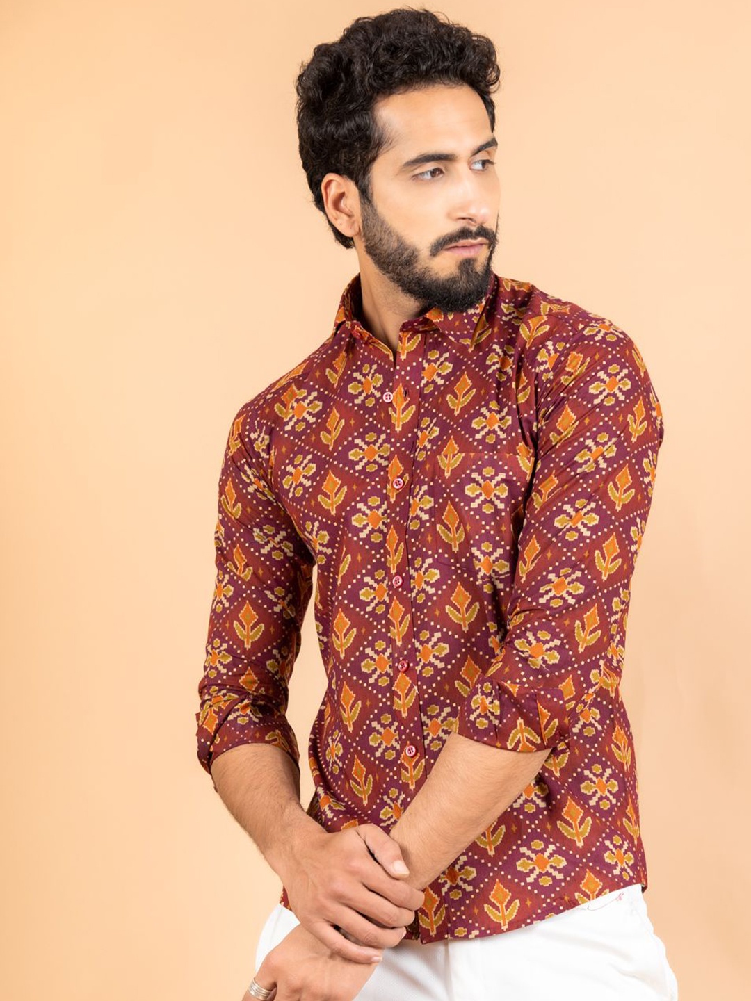 Tistabene Men Standard Spread Collar Ethnic Motifs Printed Cotton Casual Shirt, Maroon
Tistabene Men Standard Spread Collar Ethnic Motifs Printed Cotton Casual Shirt, Maroon