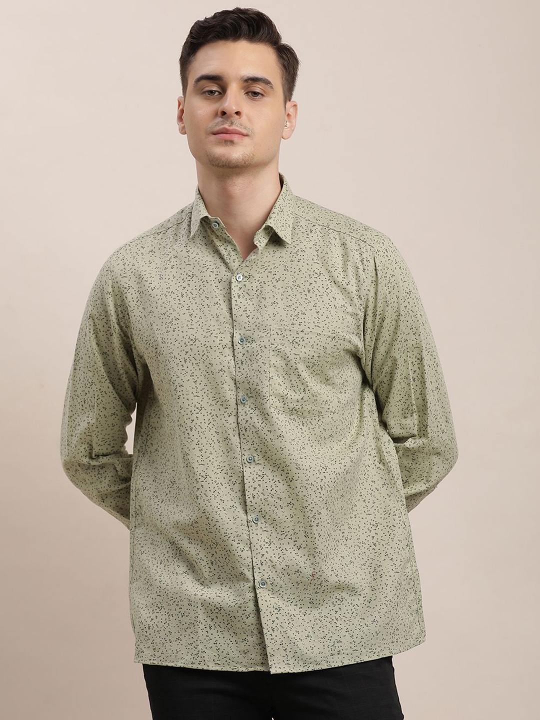 Turtle Men Standard Spread Collar Micro Ditsy Printed Cotton Linen Formal Shirt, Grey
Turtle Men Standard Spread Collar Micro Ditsy Printed Cotton Linen Formal Shirt, Grey