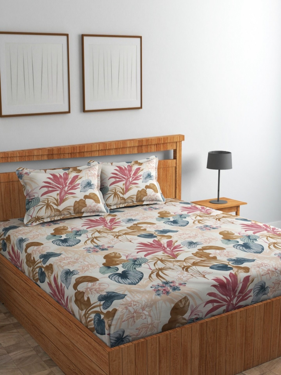 CHHILAKIYA Beige & Maroon Floral Cotton Printed 210 TC King Bedsheet & 2 Pillow Covers
CHHILAKIYA Beige & Maroon Floral Cotton Printed 210 TC King Bedsheet & 2 Pillow Covers