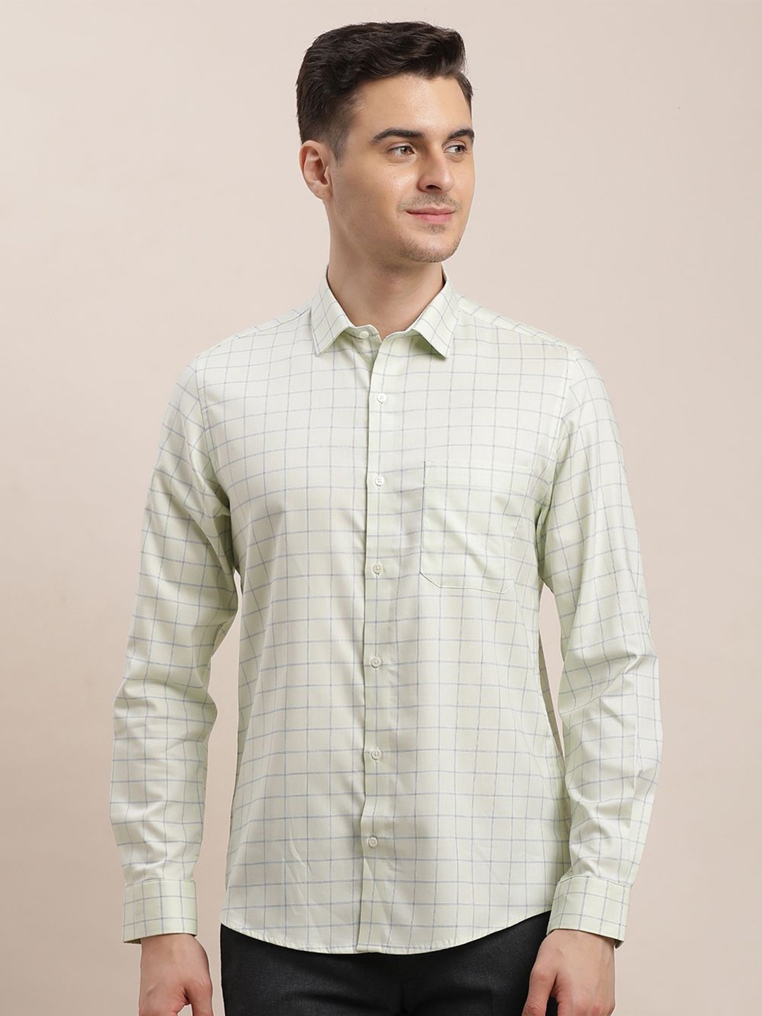 Turtle Men Standard Spread Collar Gingham Checked Cotton Slim Fit Formal Shirt, Green
Turtle Men Standard Spread Collar Gingham Checked Cotton Slim Fit Formal Shirt, Green