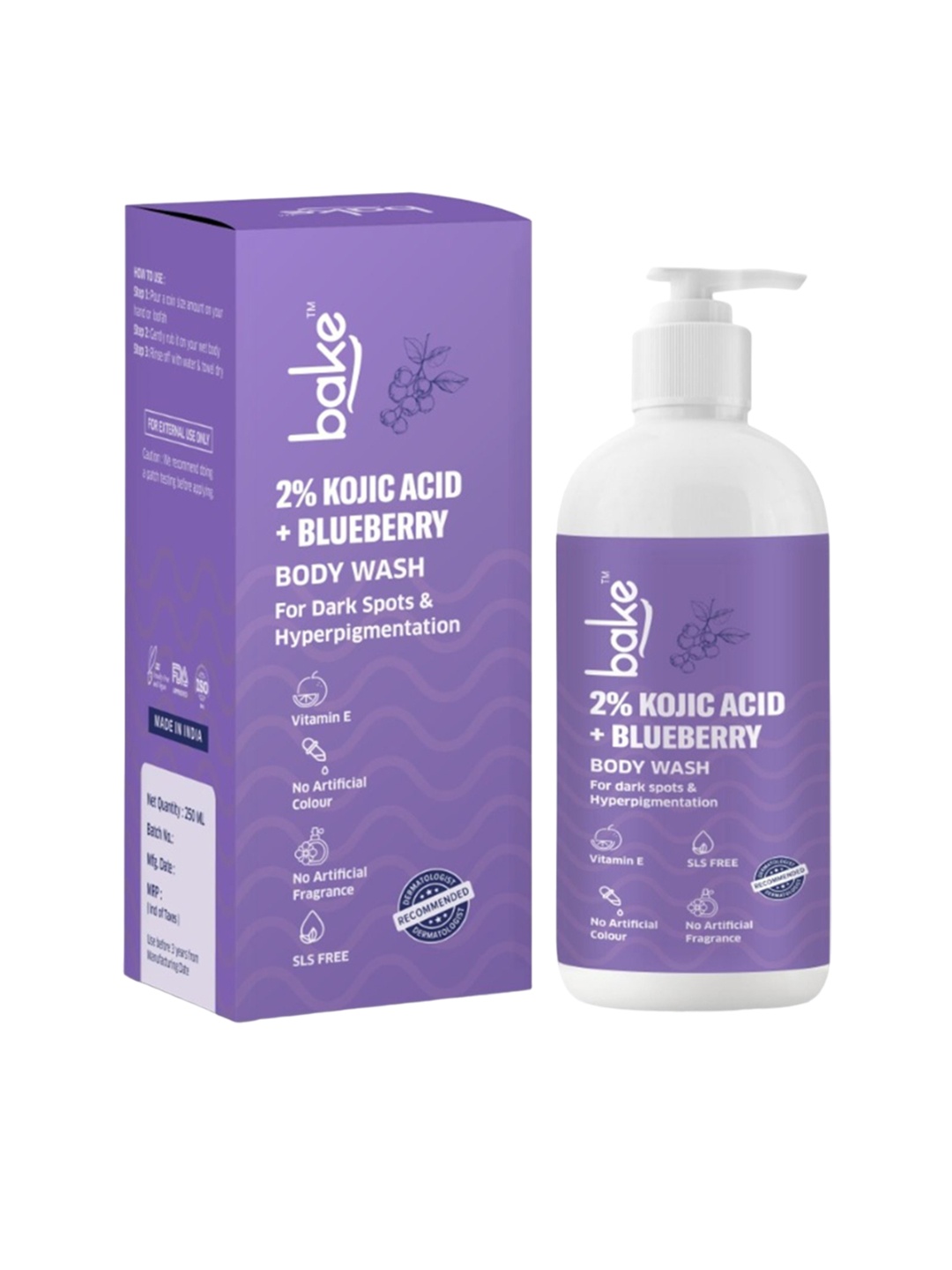 BAKE 2% Kojic Acid Body Wash for Dark Spots, Pigmentation & Tan Removal - 250ml, Lavender
BAKE 2% Kojic Acid Body Wash for Dark Spots, Pigmentation & Tan Removal - 250ml, Lavender