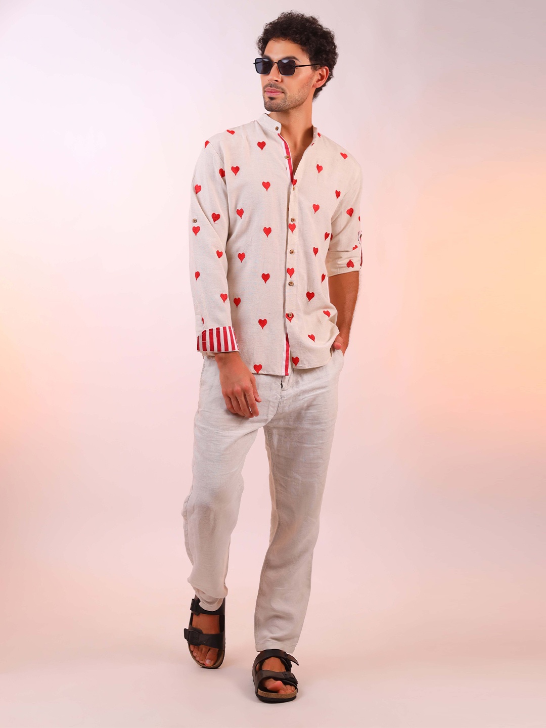 DALCHINII Men Relaxed Band Collar Conversational Printed Cotton Casual Shirt, Off white
DALCHINII Men Relaxed Band Collar Conversational Printed Cotton Casual Shirt, Off white