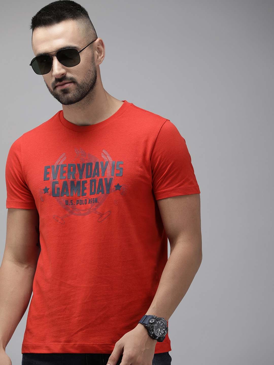 U.S. Polo Assn. Denim Co. Typography Printed Pure Cotton Applique Slim Fit T-shirt, Red
U.S. Polo Assn. Denim Co. Typography Printed Pure Cotton Applique Slim Fit T-shirt, Red
