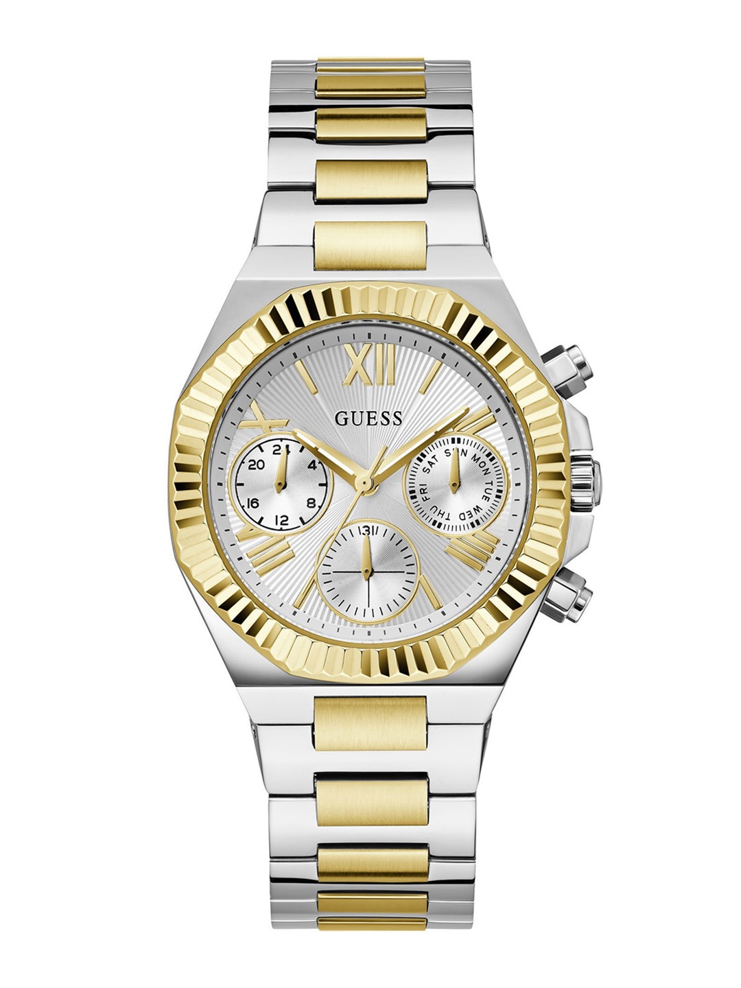 GUESS Women Dial & Stainless Steel Bracelet Style Straps Analogue Watch GW0769L3, Silver
GUESS Women Dial & Stainless Steel Bracelet Style Straps Analogue Watch GW0769L3, Silver