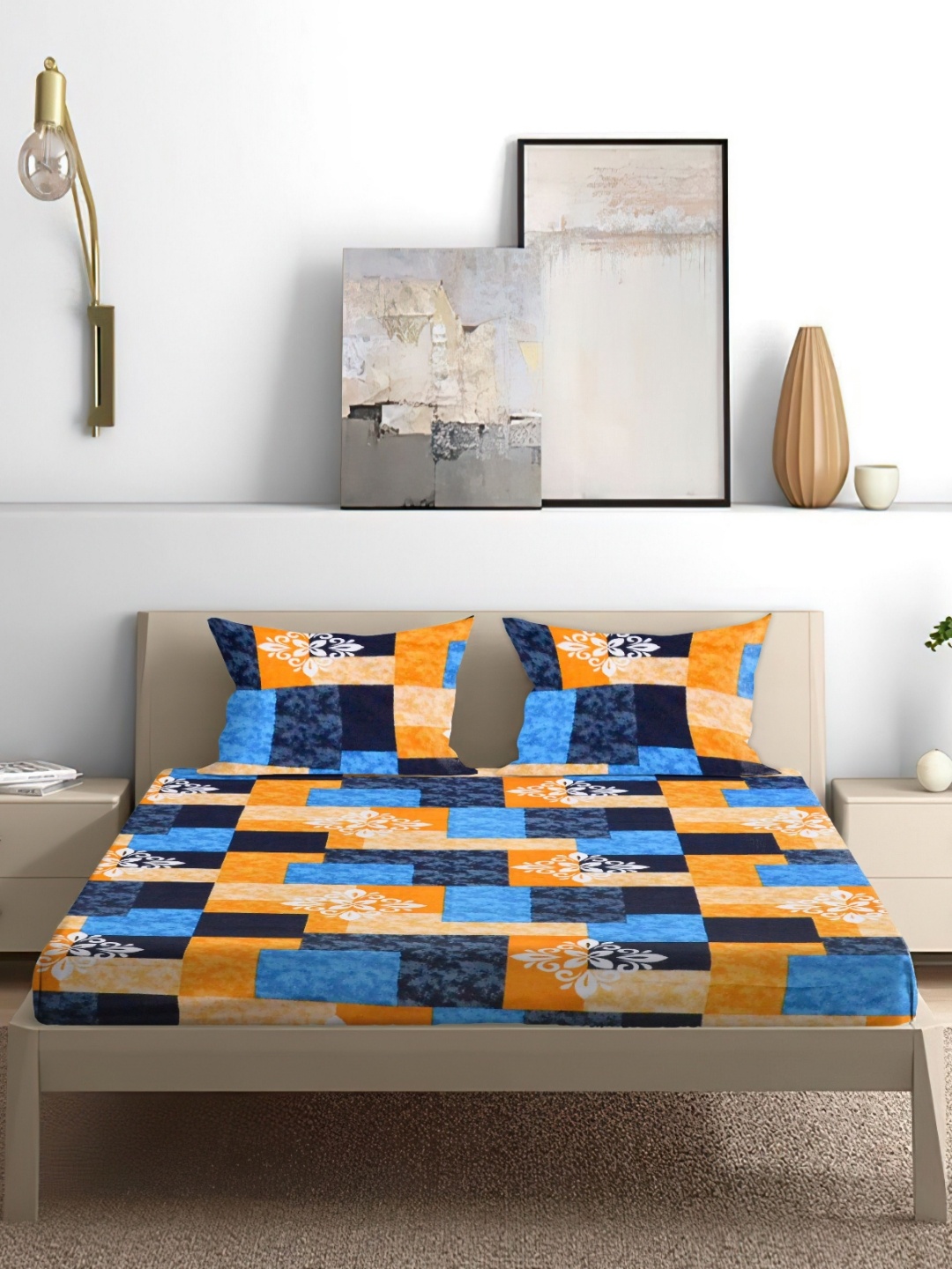 SCENTRA Yellow & Blue Conversational Printed 160 TC Queen Bedsheet with 2 Pillow Covers
SCENTRA Yellow & Blue Conversational Printed 160 TC Queen Bedsheet with 2 Pillow Covers