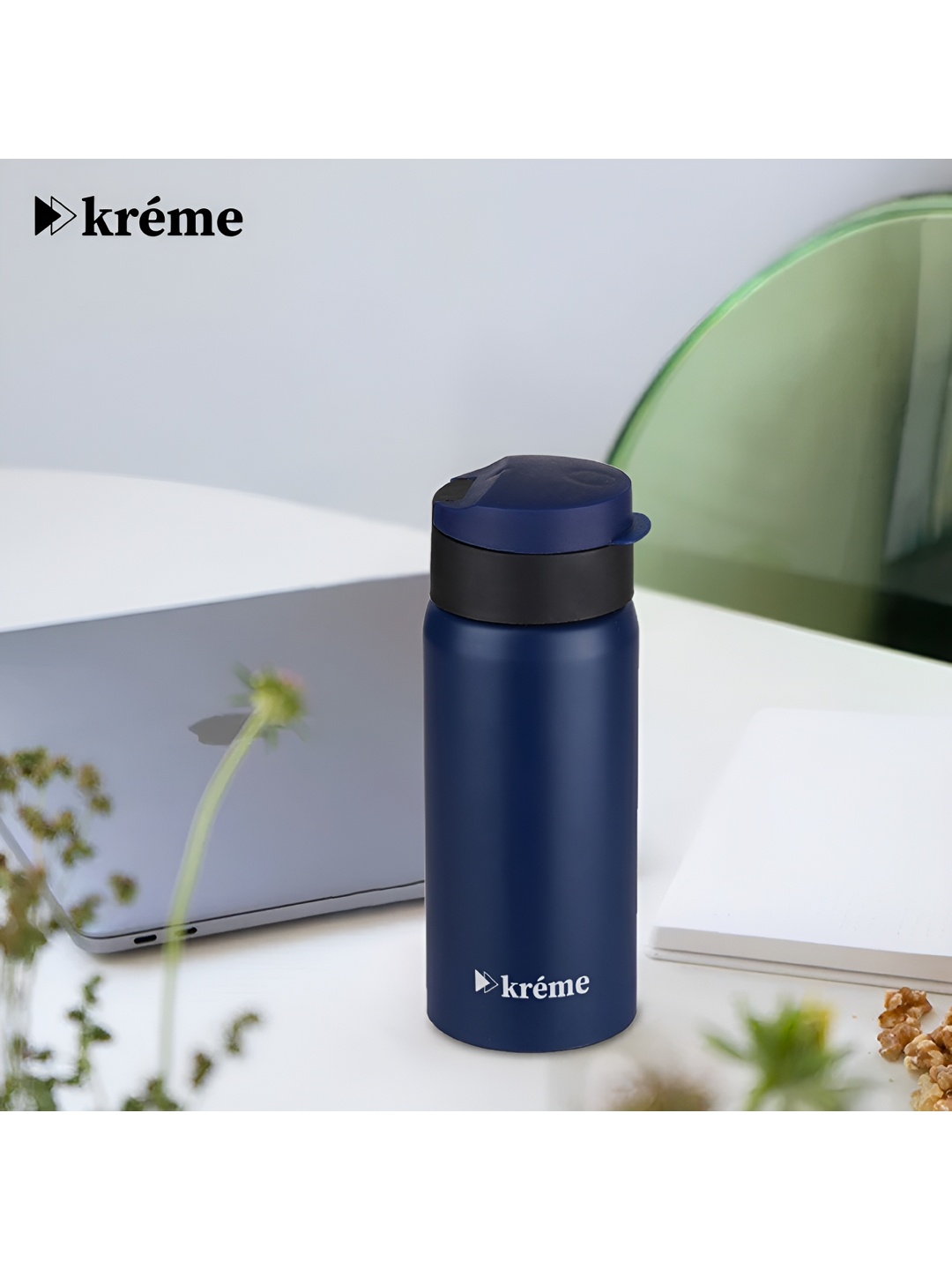 Kreme Blue & White Brand Logo Stainless Steel Single Wall Vacuum Water Bottle 600 ml
Kreme Blue & White Brand Logo Stainless Steel Single Wall Vacuum Water Bottle 600 ml