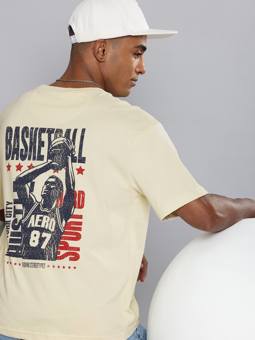 Aeropostale Graphic Printed Drop-Shoulder Sleeves Embroidered Detail Pure Cotton Relaxed Fit T-shirt, Beige 
Aeropostale Graphic Printed Drop-Shoulder Sleeves Embroidered Detail Pure Cotton Relaxed Fit T-shirt, Beige