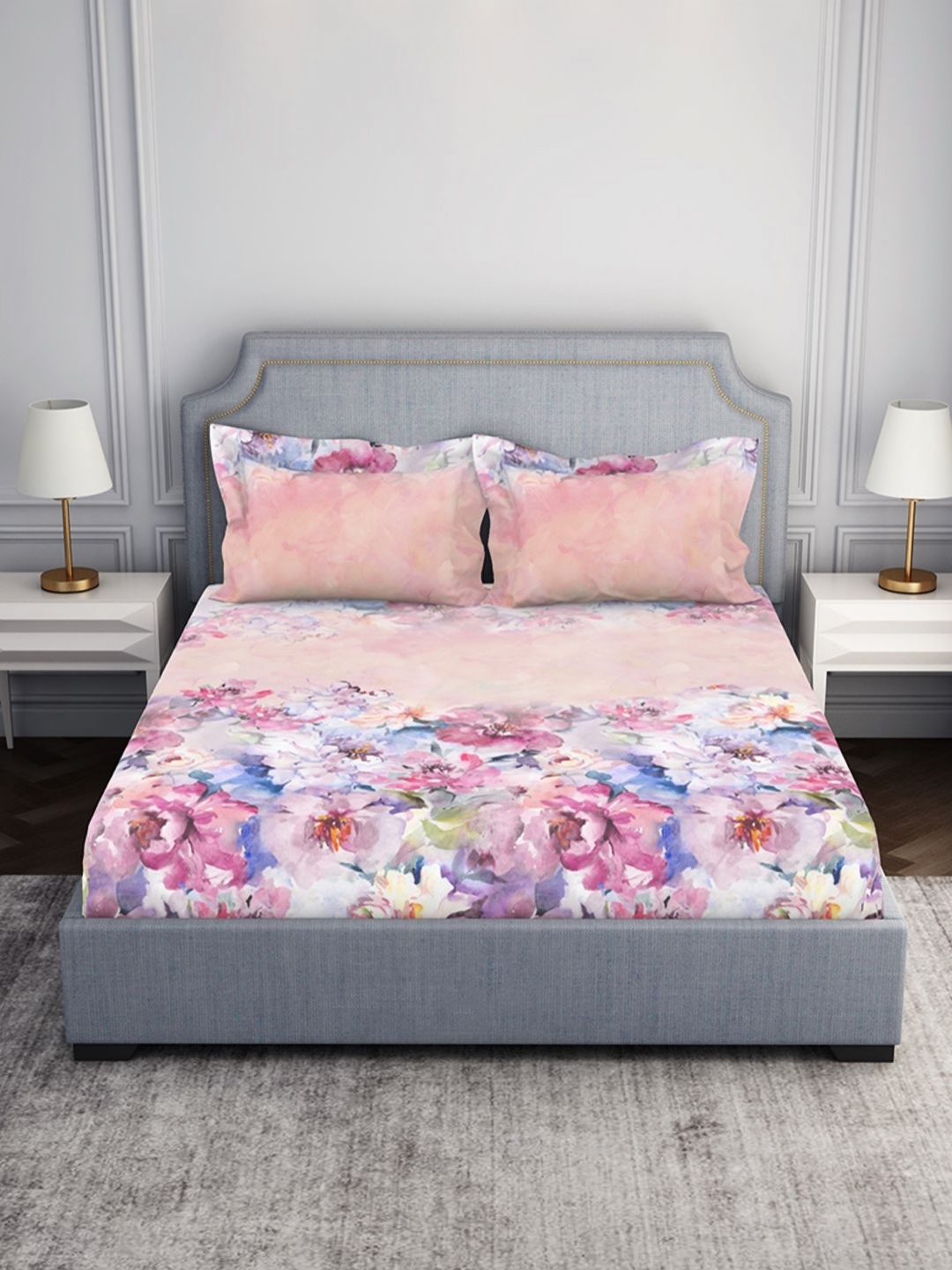 SPACES Essentials Pink & Blue Floral Printed 130 TC Queen Bedsheet with 2 Pillow Covers
SPACES Essentials Pink & Blue Floral Printed 130 TC Queen Bedsheet with 2 Pillow Covers