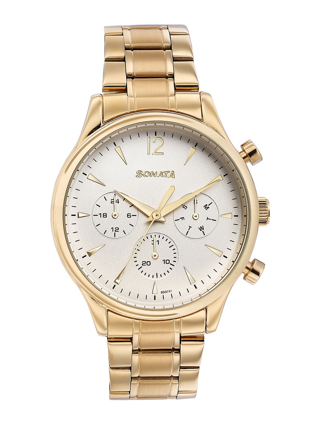 Sonata Men Embellished Dial & Stainless Steel Straps Analogue Watch 77146YM01, Yellow
Sonata Men Embellished Dial & Stainless Steel Straps Analogue Watch 77146YM01, Yellow