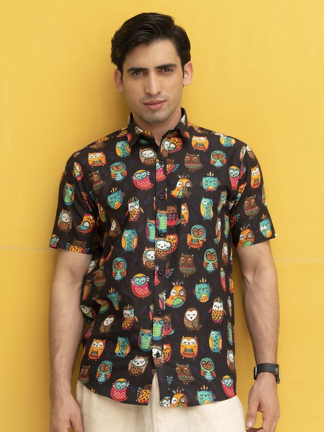 Tistabene Men Standard Spread Collar Conversational Printed Cotton Casual Shirt, Black
Tistabene Men Standard Spread Collar Conversational Printed Cotton Casual Shirt, Black