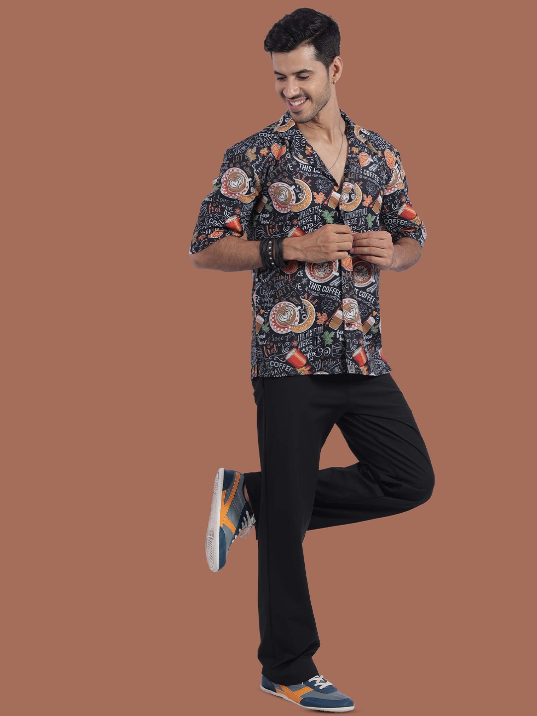 STITCH MONKEY Men Comfort Cuban Collar Abstract Printed Oversized Casual Shirt, Grey
STITCH MONKEY Men Comfort Cuban Collar Abstract Printed Oversized Casual Shirt, Grey