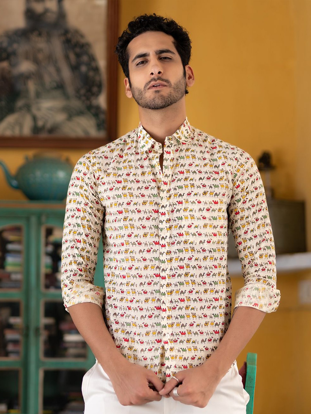 Tistabene Men Standard Spread Collar Conversational Printed Cotton Casual Shirt, Off white
Tistabene Men Standard Spread Collar Conversational Printed Cotton Casual Shirt, Off white