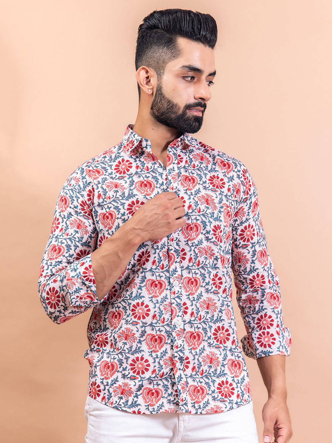 Tistabene Men Standard Spread Collar Floral Printed Cotton Casual Shirt, Off white
Tistabene Men Standard Spread Collar Floral Printed Cotton Casual Shirt, Off white