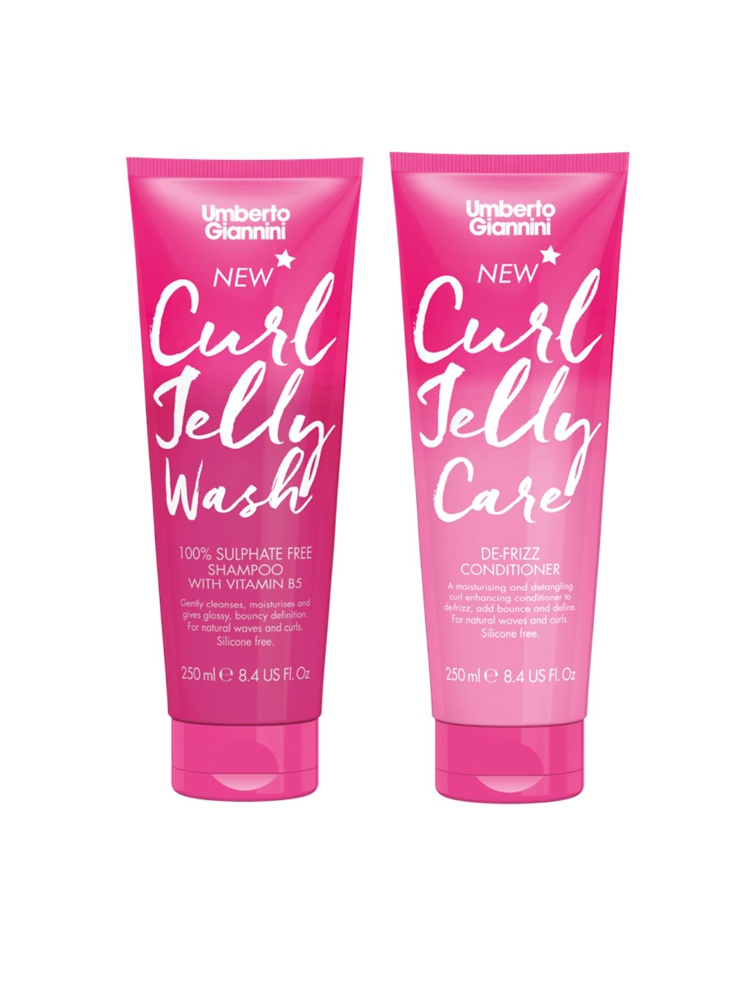 Umberto Giannini Set Of Curl Jelly Wash Shampoo & De-Frizz Conditioner - 250ml each, Pink
Umberto Giannini Set Of Curl Jelly Wash Shampoo & De-Frizz Conditioner - 250ml each, Pink