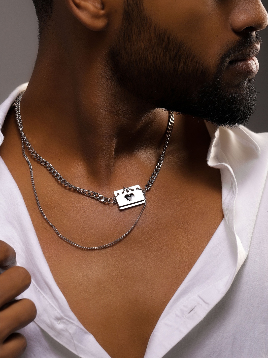 The Roadster Lifestyle Co. Men Silver Plated Steel Tarnish-Free Demi-Fine Dual Necklace
The Roadster Lifestyle Co. Men Silver Plated Steel Tarnish-Free Demi-Fine Dual Necklace