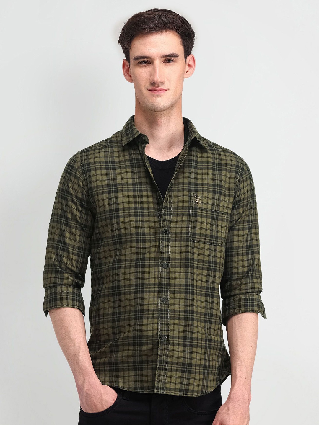 U.S. Polo Assn. Denim Co. Men Comfort Tartan Checked Cotton Slim Fit Casual Shirt, Green
U.S. Polo Assn. Denim Co. Men Comfort Tartan Checked Cotton Slim Fit Casual Shirt, Green