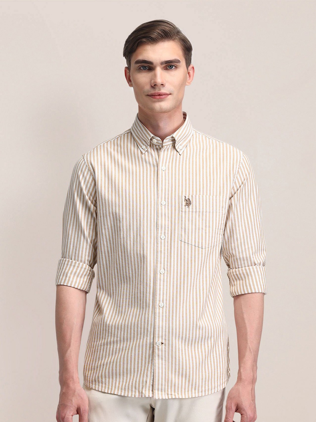 U.S. Polo Assn. Men Classic Button-Down Collar Vertical Striped Cotton Casual Shirt, White
U.S. Polo Assn. Men Classic Button-Down Collar Vertical Striped Cotton Casual Shirt, White