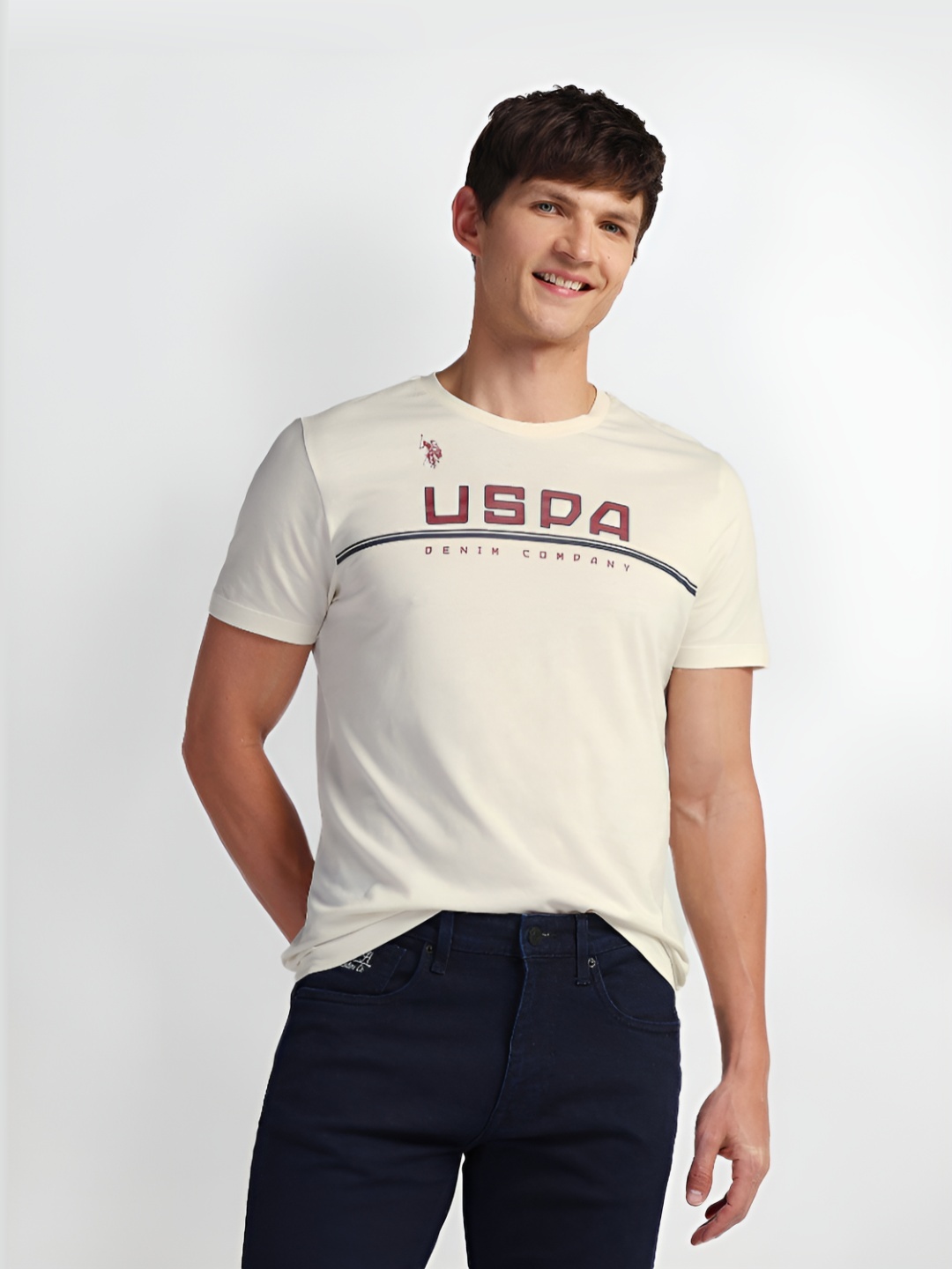 U.S. Polo Assn. Denim Co. Men Typography Printed Round Neck Cotton Slim Fit T-Shirt, White
U.S. Polo Assn. Denim Co. Men Typography Printed Round Neck Cotton Slim Fit T-Shirt, White