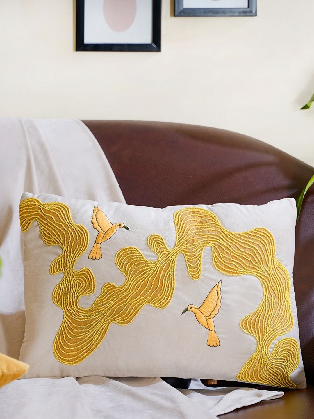 Mid July Home Off White & Yellow Abstract Embroidered Velvet Rectangle Cushion Cover
Mid July Home Off White & Yellow Abstract Embroidered Velvet Rectangle Cushion Cover